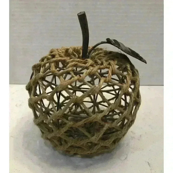 Apple Minimalist Decor Americana Wire-Framed w. Rope Teacher Desk Shelf Table - Picture 8 of 11